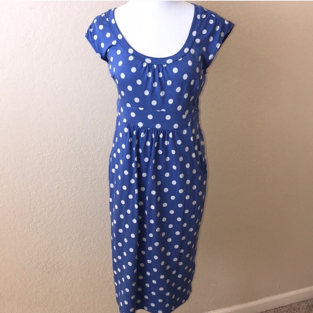 Boden casual polka dot blue dress us10